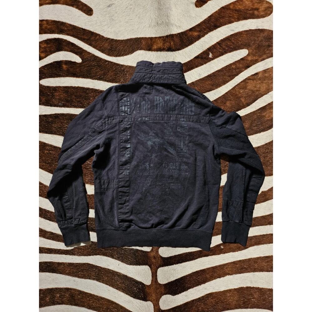 Vintage Salvage Clothing Brand Distressed Crow Zipup Jacket Distressed Size L - Picture 2 of 7